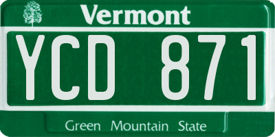 VT license plate YCD871