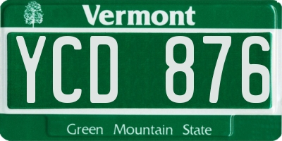 VT license plate YCD876