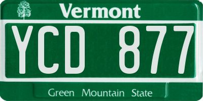 VT license plate YCD877
