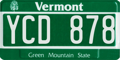 VT license plate YCD878