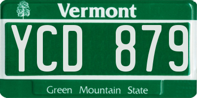 VT license plate YCD879