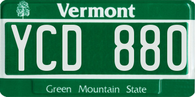 VT license plate YCD880