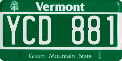 VT license plate YCD881