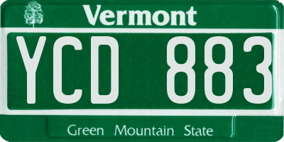 VT license plate YCD883