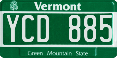 VT license plate YCD885