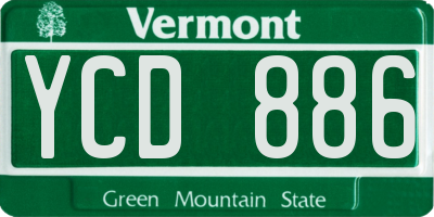 VT license plate YCD886