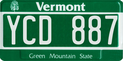 VT license plate YCD887