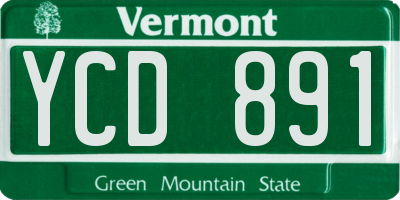 VT license plate YCD891