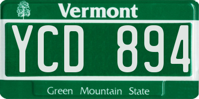 VT license plate YCD894