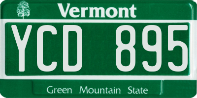 VT license plate YCD895