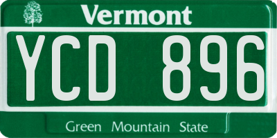 VT license plate YCD896