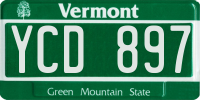 VT license plate YCD897