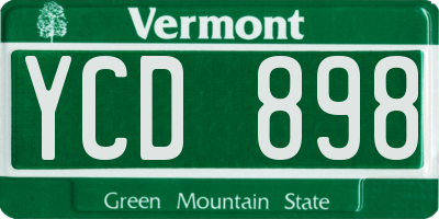 VT license plate YCD898
