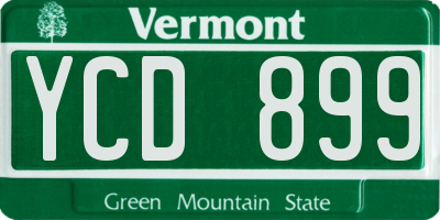 VT license plate YCD899