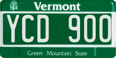 VT license plate YCD900