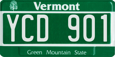 VT license plate YCD901