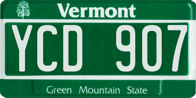 VT license plate YCD907