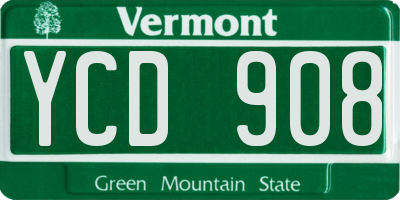 VT license plate YCD908