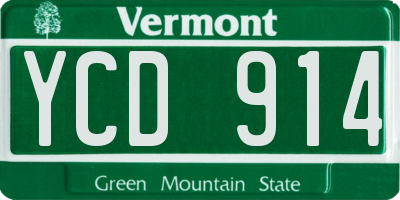 VT license plate YCD914