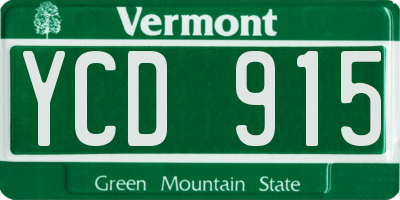 VT license plate YCD915