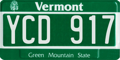 VT license plate YCD917