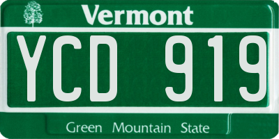 VT license plate YCD919