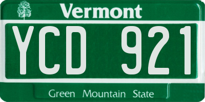 VT license plate YCD921