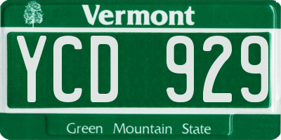 VT license plate YCD929