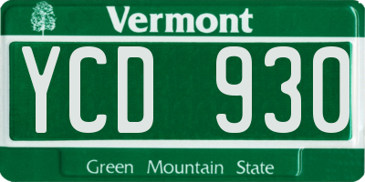 VT license plate YCD930