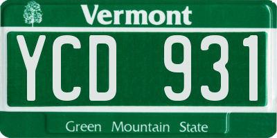 VT license plate YCD931