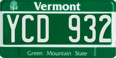 VT license plate YCD932