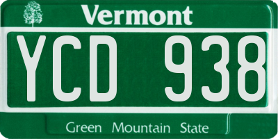 VT license plate YCD938