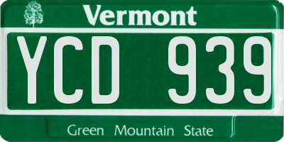VT license plate YCD939