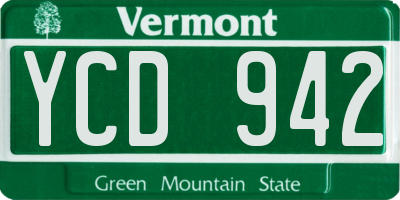 VT license plate YCD942