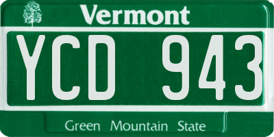 VT license plate YCD943