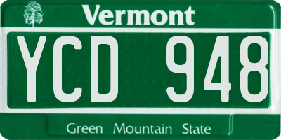 VT license plate YCD948