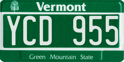 VT license plate YCD955