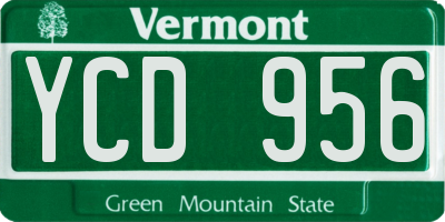 VT license plate YCD956
