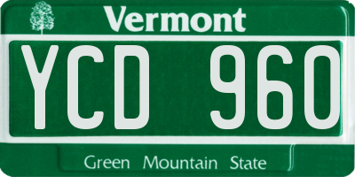VT license plate YCD960