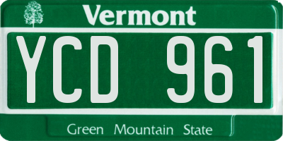 VT license plate YCD961
