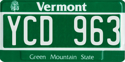 VT license plate YCD963