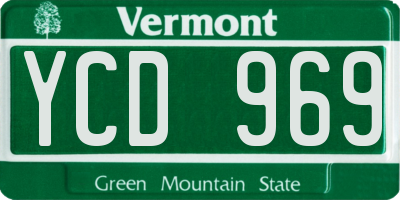 VT license plate YCD969