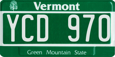 VT license plate YCD970