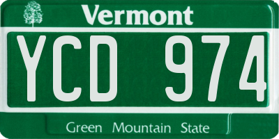 VT license plate YCD974