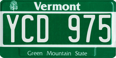 VT license plate YCD975