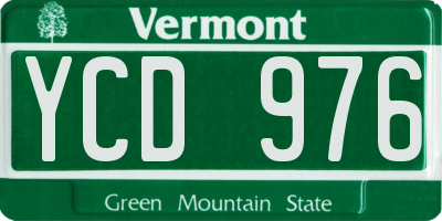 VT license plate YCD976