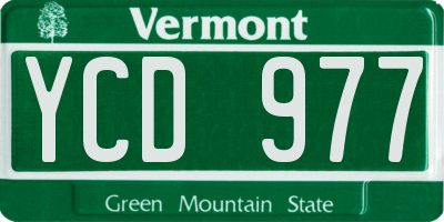 VT license plate YCD977