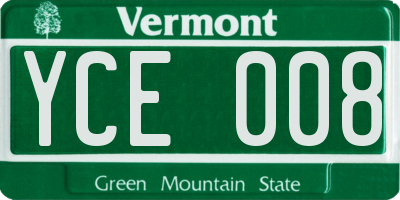 VT license plate YCE008