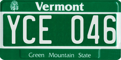VT license plate YCE046