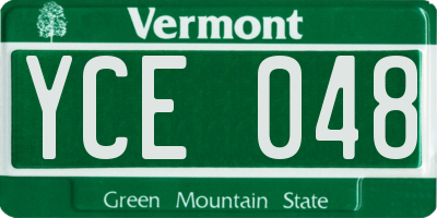 VT license plate YCE048